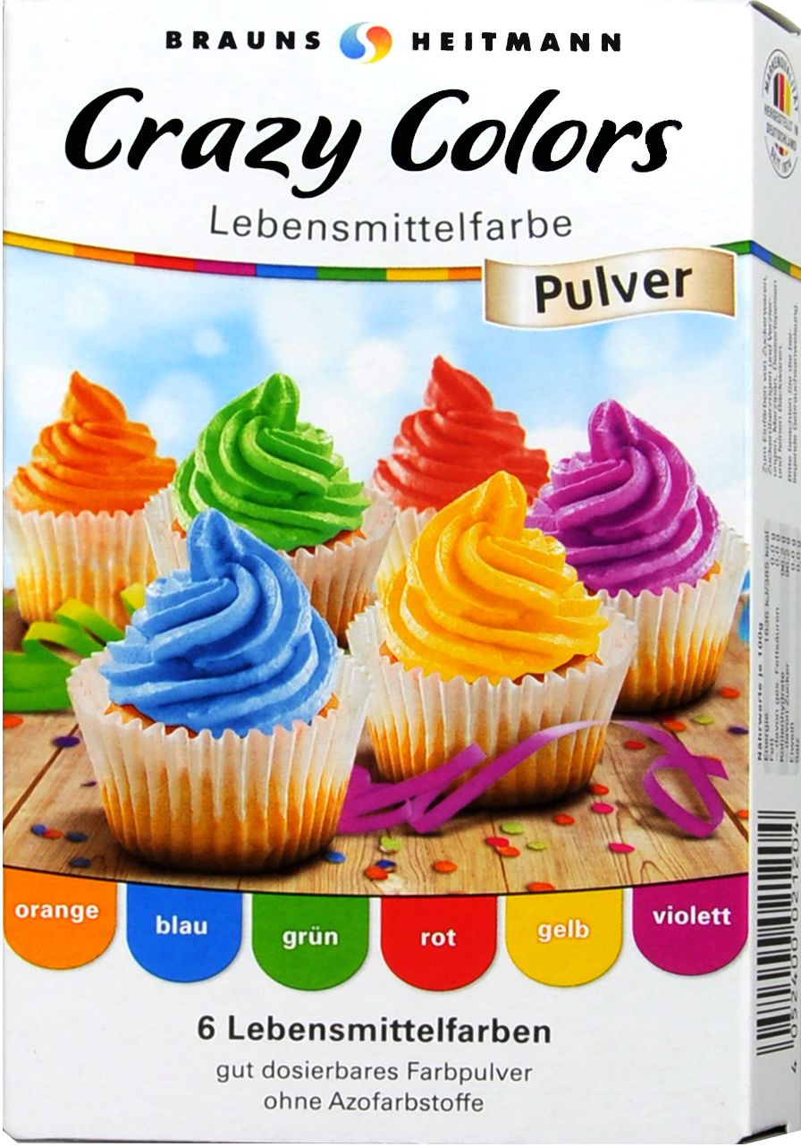 Lebensmittelfarbe Crazy Colors, 6 x 4 g