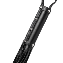 Rimba Bondage Play - Peitsche mit 19 Saiten (80 cm) - Schwarz