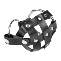 Rimba Bondage Play – Leder-Hodensackkäfig mit Spikes – Schwarz