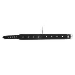 Rimba Bondage Play – Bipolares Schockhalsband aus Leder – Schwarz