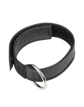 Rimba Bondage Play – Leder-Cockstrap mit Klettverschluss – Schwarz