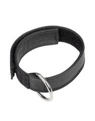 Rimba Bondage Play – Leder-Cockstrap mit Klettverschluss – Schwarz