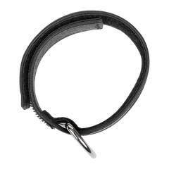 Rimba Bondage Play – Leder-Cockstrap mit Klettverschluss – Schwarz