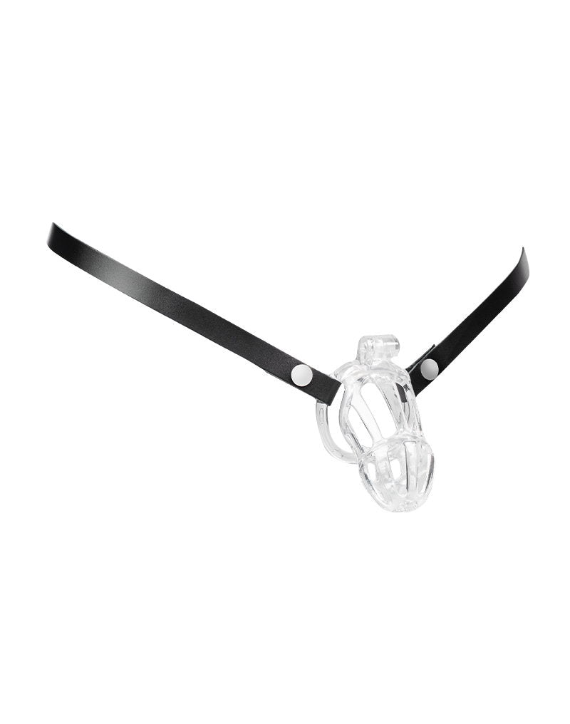 Rimba Bondage Play – Leder-Hüftgurt für Peniskäfige – Schwarz
