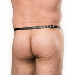 Rimba Bondage Play – Leder-Hüftgurt für Peniskäfige – Schwarz