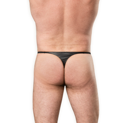 3: Rimba Bondage Play – Leder-G-String mit Penisringen – Schwarz