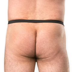 2: Rimba Bondage Play – Offener Lederslip für Herren – Schwarz