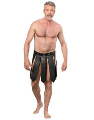1: Rimba Bondage Play – Lederrock für Männer – Schwarz