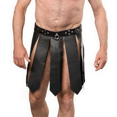 3: Rimba Bondage Play – Lederrock für Männer – Schwarz