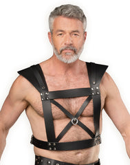 Rimba Bondage Play – Leder-Brustharness – Schwarz