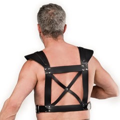 Rimba Bondage Play – Leder-Brustharness – Schwarz