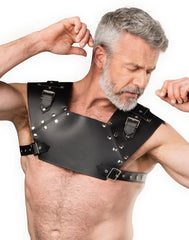 1: Rimba Bondage Play – Leder-Brustharness – Schwarz