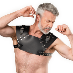 3: Rimba Bondage Play – Leder-Brustharness – Schwarz