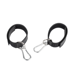 Rimba Bondage Play – Lederfesseln mit Klettverschluss – Schwarz