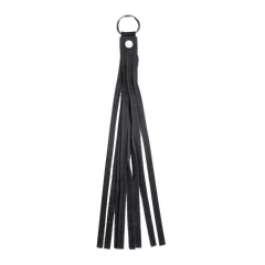 Rimba Bondage Play – Wildlederhalsband mit abnehmbarer Peitsche – Schwarz