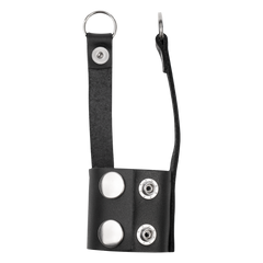 Rimba Bondage Play – Leder-Ballstretcher – Schwarz