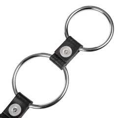 4: Rimba Bondage Play – Dreifacher Cockring aus Metall – Schwarz