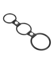 Rimba Bondage Play – Dreifacher Penisring aus Gummi – Schwarz