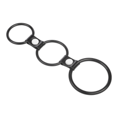 Rimba Bondage Play – Dreifacher Penisring aus Gummi – Schwarz