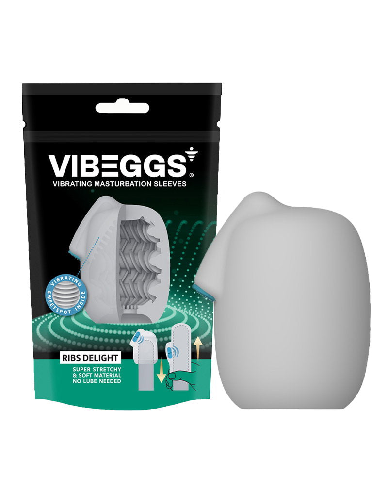 VIBEGGS - Ribs Delight - Vibrierende Masturbationshülle - Weiß