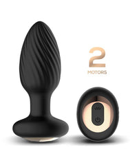 3: IY - Drago - Analplug mit Vibration, 360°-Drehbewegung und Fernbedienung - Schwarz