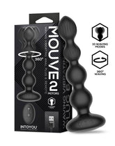 IY - Mouve - Analplug mit Vibration und Wellenbewegungen, Fernbedienung, 2 Motoren - Schwarz