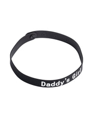 Rimba Latex Play - Halsband mit Aufschrift 'Daddy's Girl' - Schwarz & Weiß