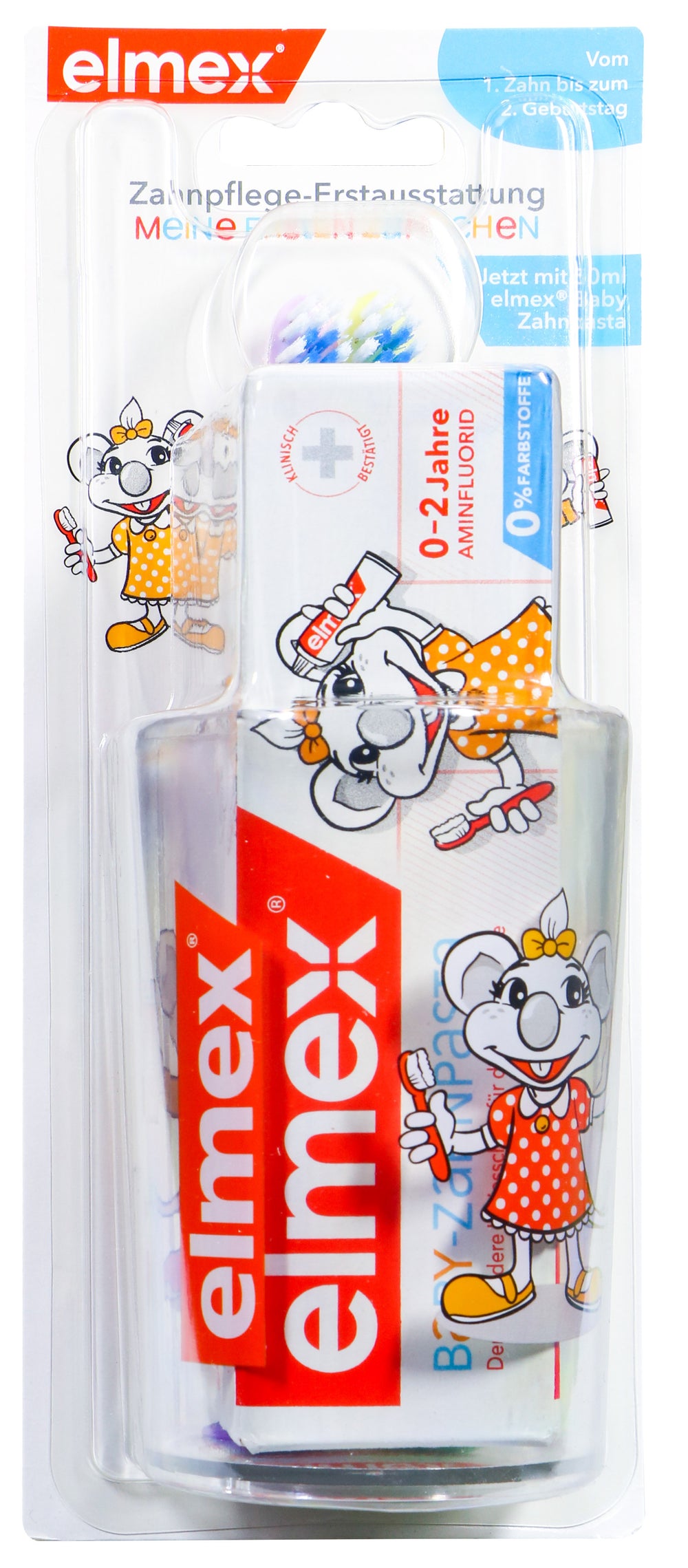 Elmex Baby Zahnpflege Erstausstattung Becher/Zahncr./2Zahnb., 4 teilig