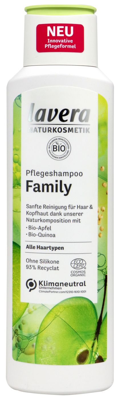 Lavera Pflegeshampoo Family Bio-Apfel & Bio-Hafer, 250 ml