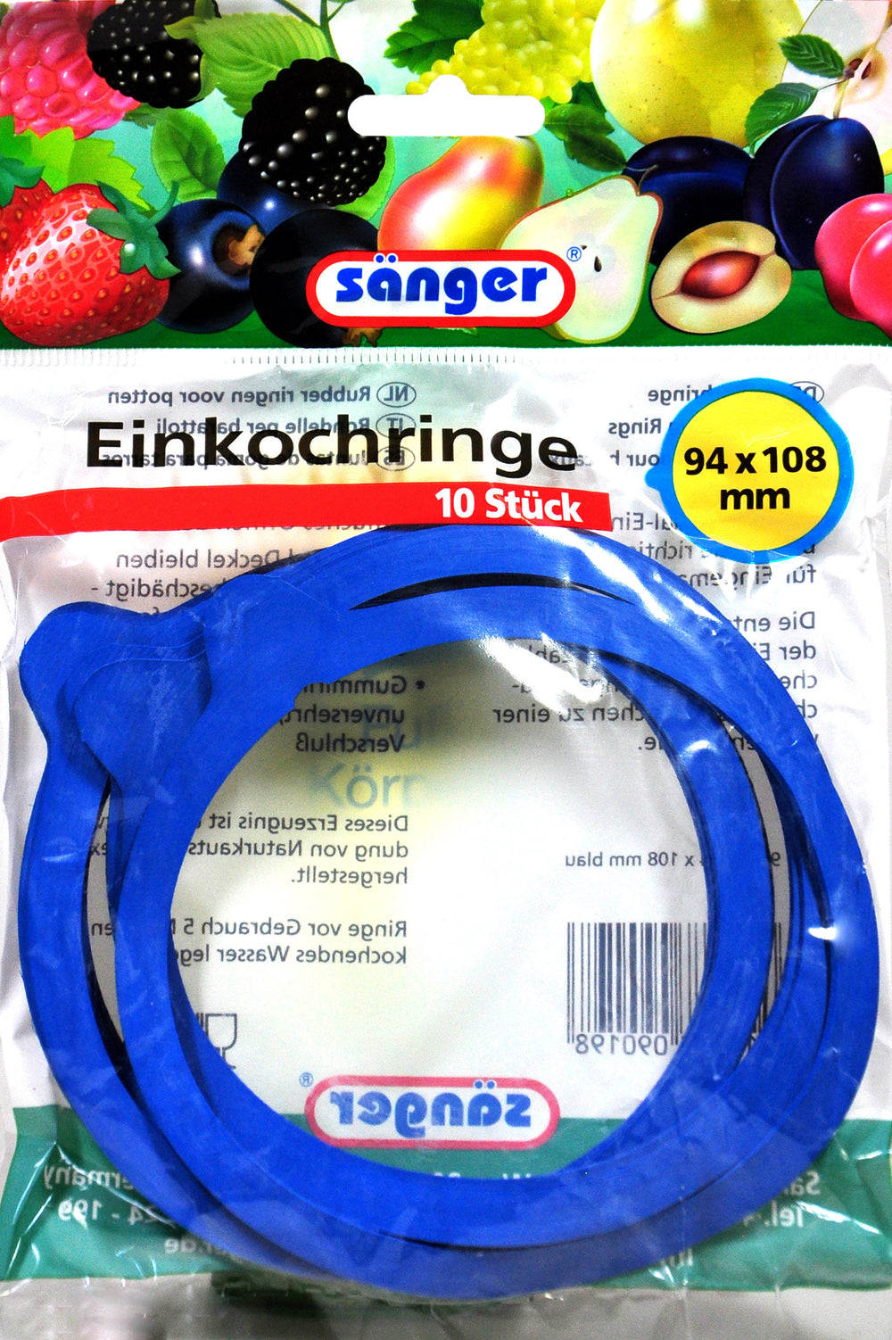 Einkochringe 94 x 108 mm mit Kerbe, 10 er