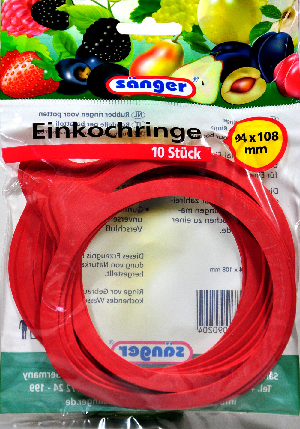 Einkochringe rot 94 x 108 mm, 10 er