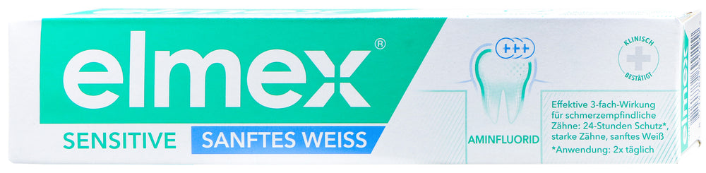 Elmex Zahnpasta Sensitive Sanftes Weiß, 75 ml