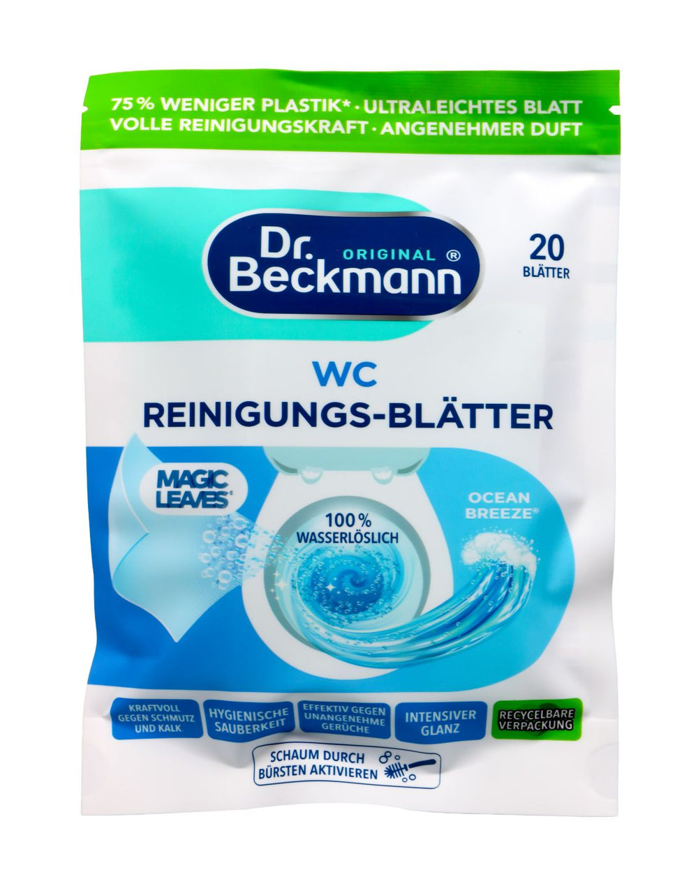 Dr. Beckmann WC Reinigungsblätter Ocean Breeze, 20 er