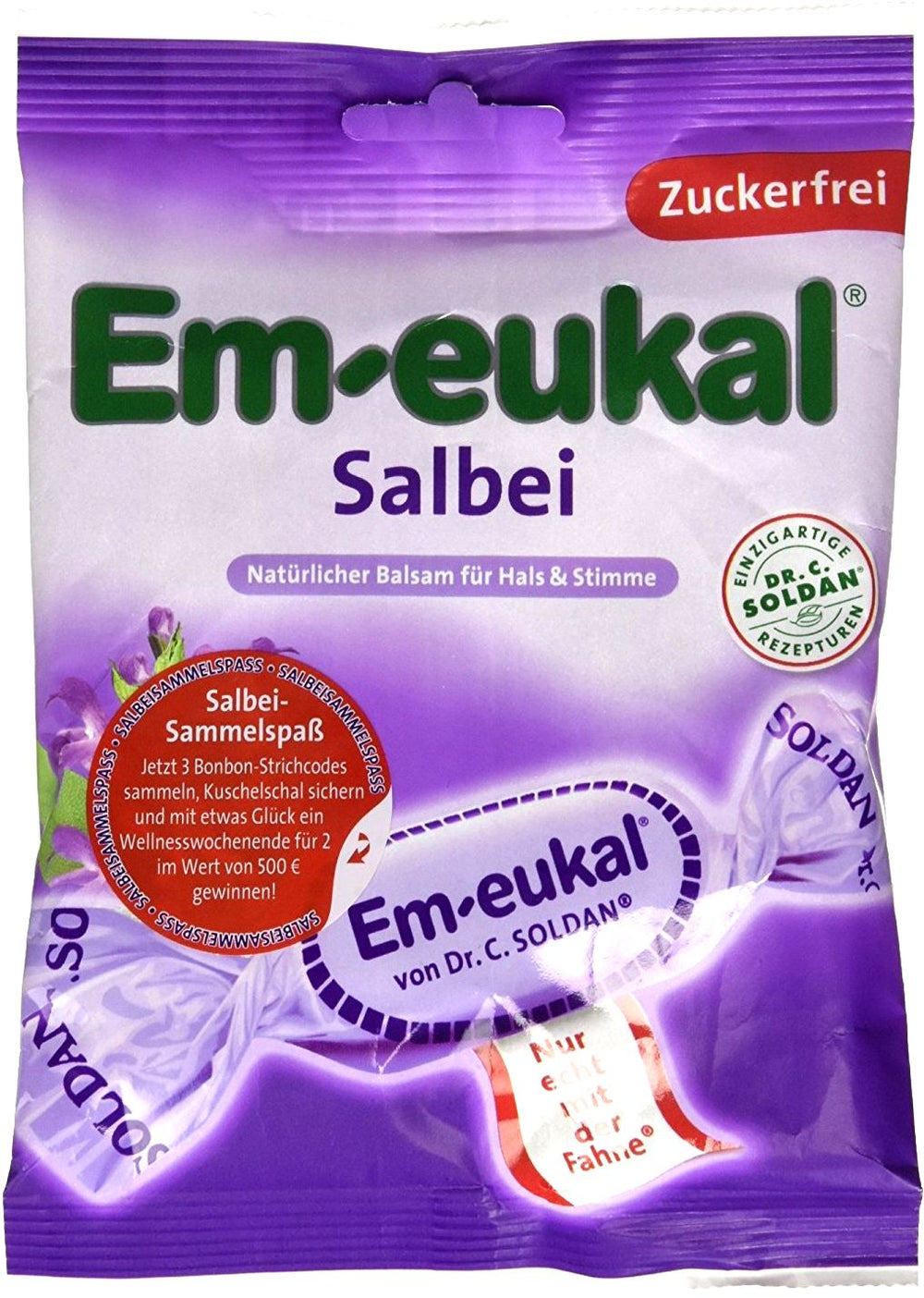 Em-Eukal Salbeibonbon Zuckerfrei, 75 g