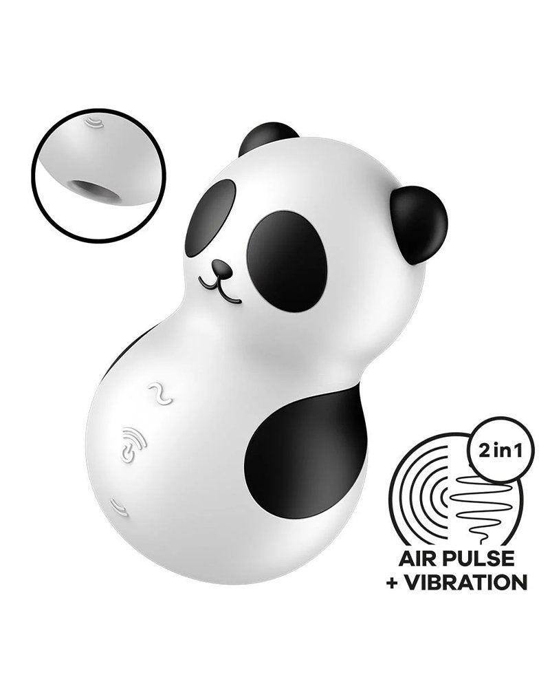 Satisfyer - Pocket Panda - Double Air Pulse Vibrator - Schwarz/Weiß