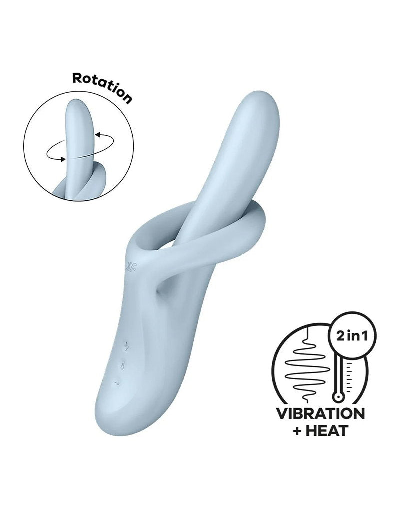 Satisfyer - Heat Flex 4 - Wärmender Rabbit-Vibrator - Blau