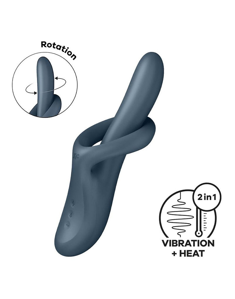Satisfyer - Heat Flex 4 - Wärmender Rabbit-Vibrator - Grau