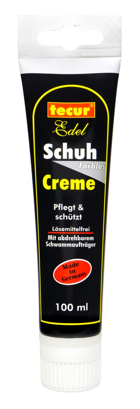 Tecur Schuhcreme Farblos mit Schwamm, 100 ml