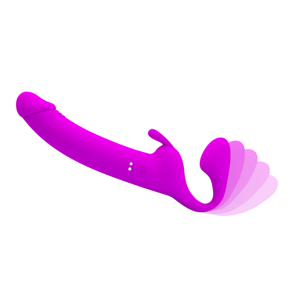 Pretty Love - Zanini - Vibrierender trägerloser Umschnalldildo - Lila