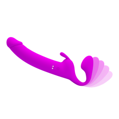 Pretty Love - Zanini - Vibrierender trägerloser Umschnalldildo - Lila