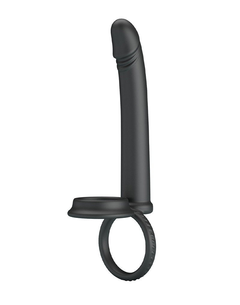 1: Pretty Love - Moses - Schwanz und Hoden Ring Dildo - Schwarz