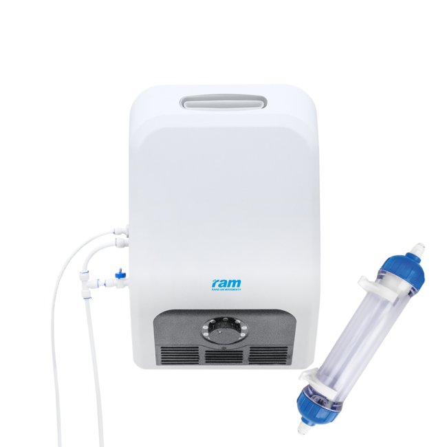 RAM Luftbefeuchter 1600 ml/h mit Inline DI Resin Wasserfilter