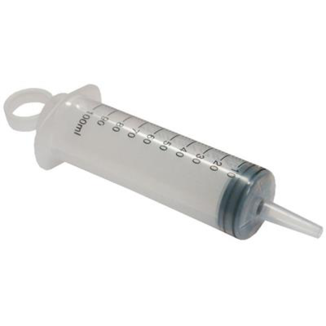 Einwegspritze, 100 ml, schwarz graduiert