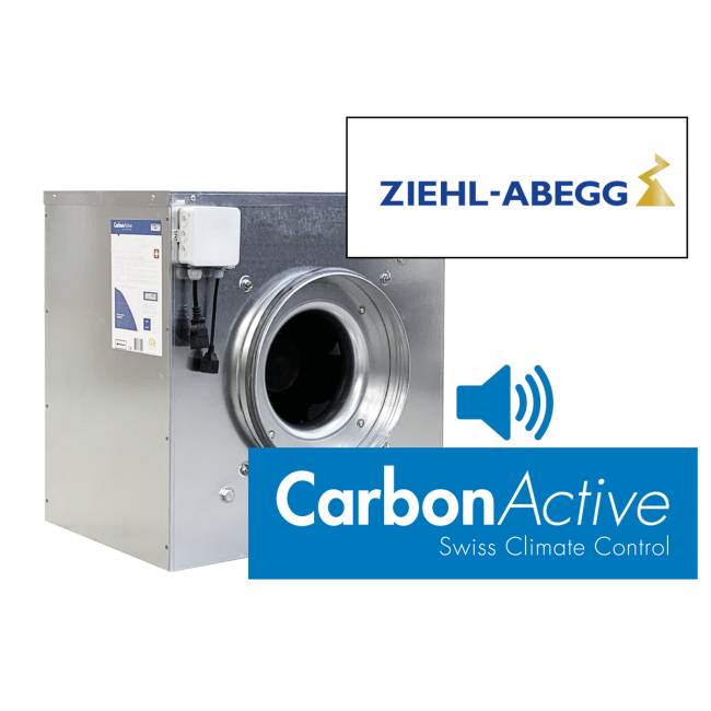 CarbonActive EC ZA Silent Box 7300m3/h, 2125Pa, ø 400 mm