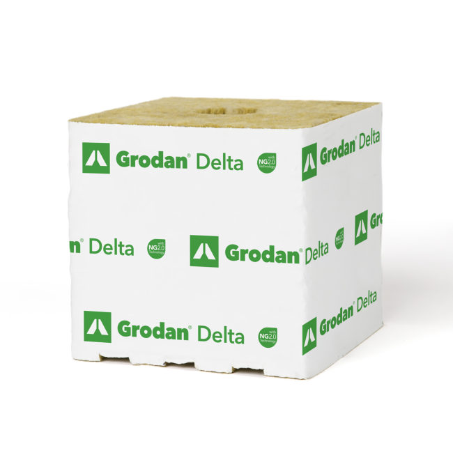 Grodan Delta, NG2.0, Kulturblock, 15 x 15 x 14,2 cm, großes Loch, 40/40 (48 stk.)