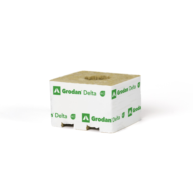 Grodan Delta, NG2.0, Kulturblock, 10 x 10 x 6,5 cm, kleines Loch 27/40 (216 stk)