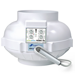 Prima Klima EC-Ventilator, 1350 m³/h, Ø 200 mm, Temperatur- und Feuchtigkeitsregelung