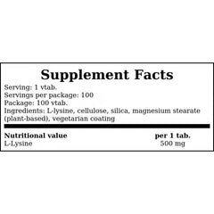 L-Lysine - 100tab x12
