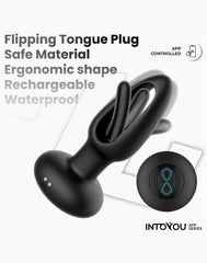 IY – Zack – Analplug mit beweglicher Zunge (mit App-Steuerung) – Schwarz