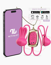 IY - Tickly - Brustwarzenklammern mit Kette (mit App-Steuerung) - Pink